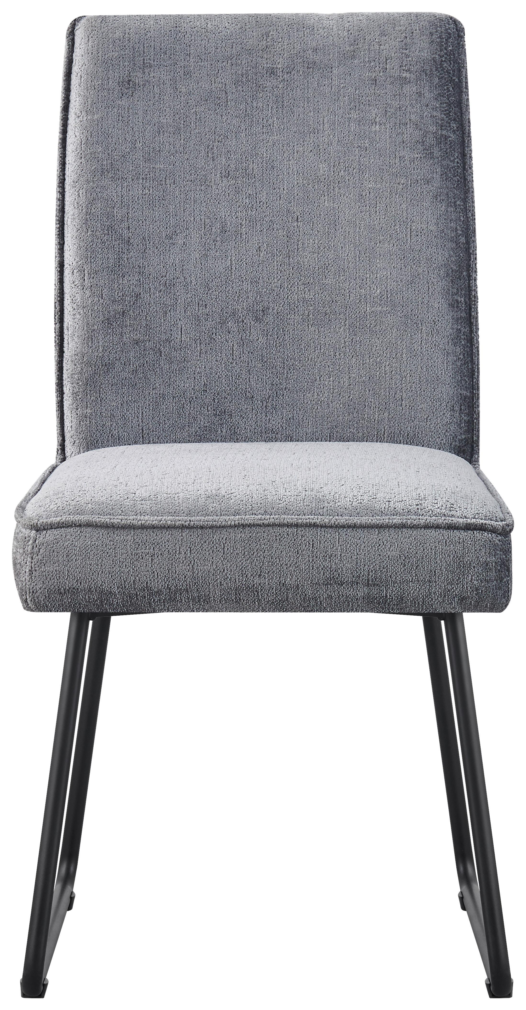 Stuhl Cora 2 Dunkelgrau/Schwarz - Dunkelgrau/Schwarz, MODERN, Textil/Metall (47/90/61cm) - Mömax