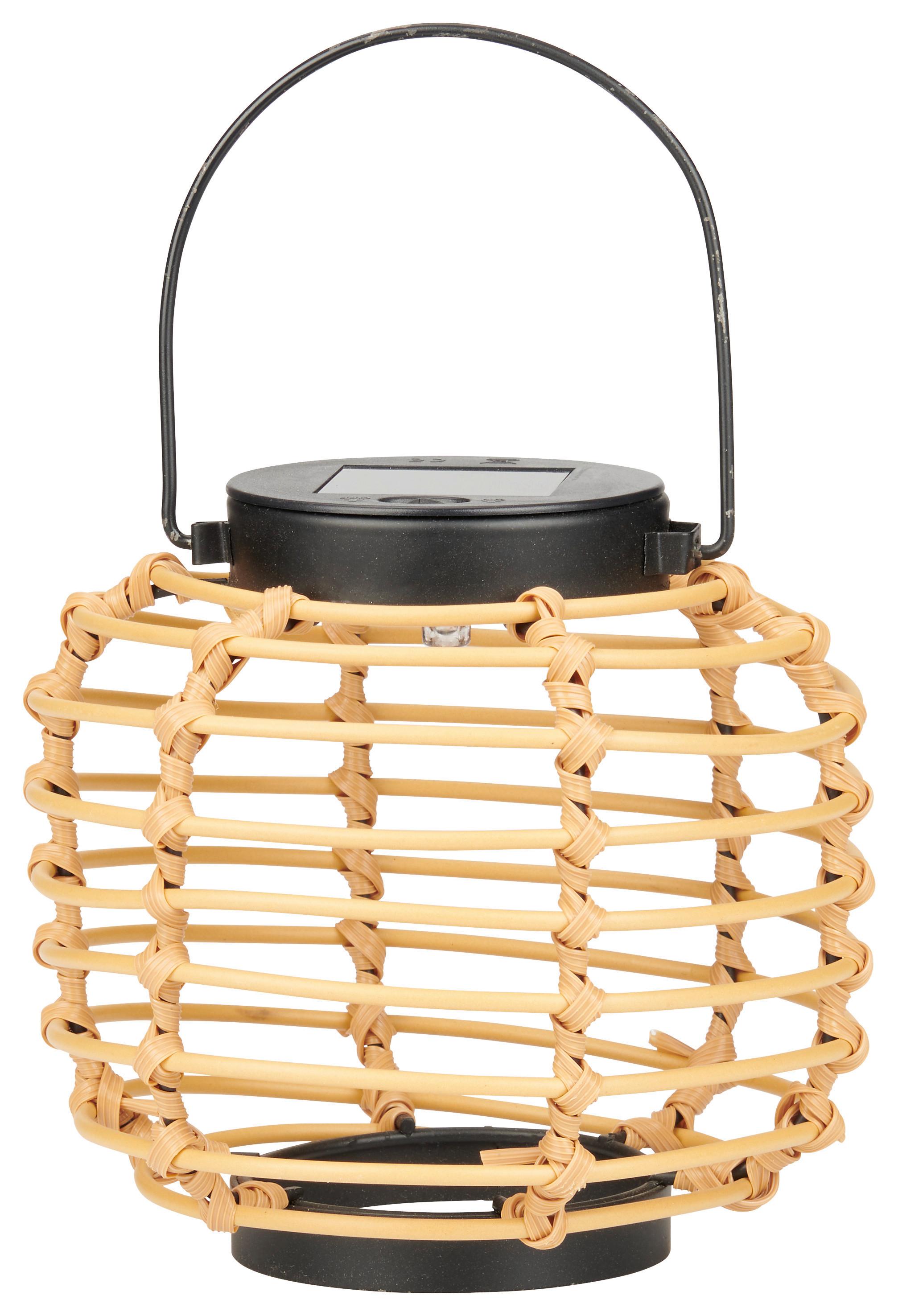 Solarleuchte Zale max. 0,06 Watt - Schwarz/Naturfarben, MODERN, Kunststoff/Metall (15,5/15-21,5cm) - Modern Living