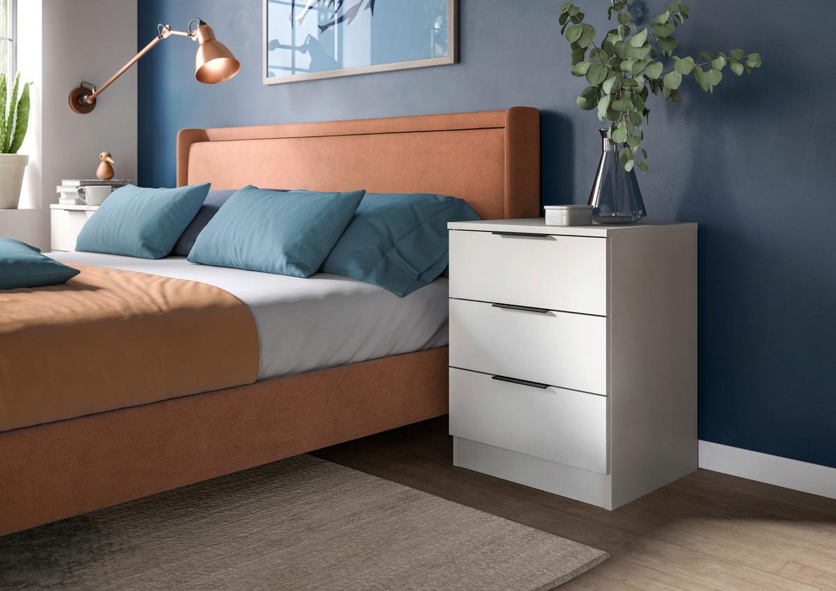 Nachtkästchenset KOPENHAGEN ca.45x60x40cm Weiß - Schwarz/Weiß, MODERN, Holzwerkstoff/Kunststoff (45/60/40cm) - MID.YOU