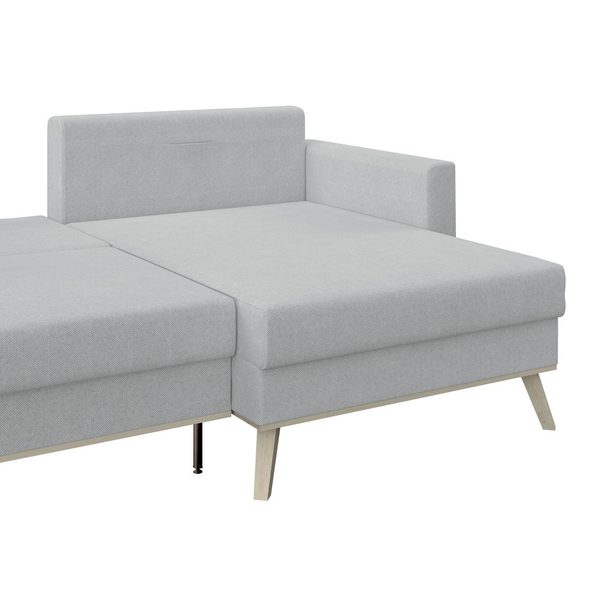 Kutna Garnitura Carini - srebrne boje/boje hrasta, Basics, tekstil/drvo (222/152cm) - Modern Living