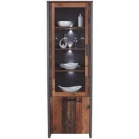 Vitrina Clif - temno siva/črna, Moderno, kovina/umetna masa (62/205/42cm) - Zandiara