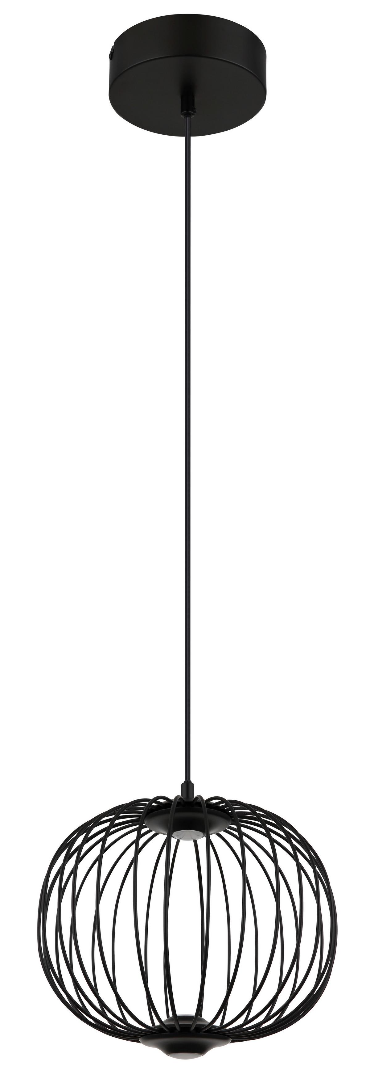 LED-Hängeleuchte Galway Schwarz max. 15 Watt - Schwarz, Basics, Kunststoff/Metall (30/150cm) - Globo