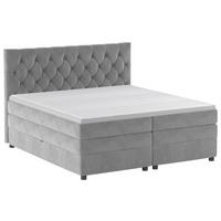 Boxspring Krevet Chess Exkluziv Top - srebrne boje/crna, Konvencionalno, tekstil/plastika (140/200cm) - Premium Living