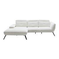 Wohnlandschaft Seattle in Weiß - Weiss/Schwarz, Modern, Holzwerkstoff/Textil (196/301cm) - Premium Living