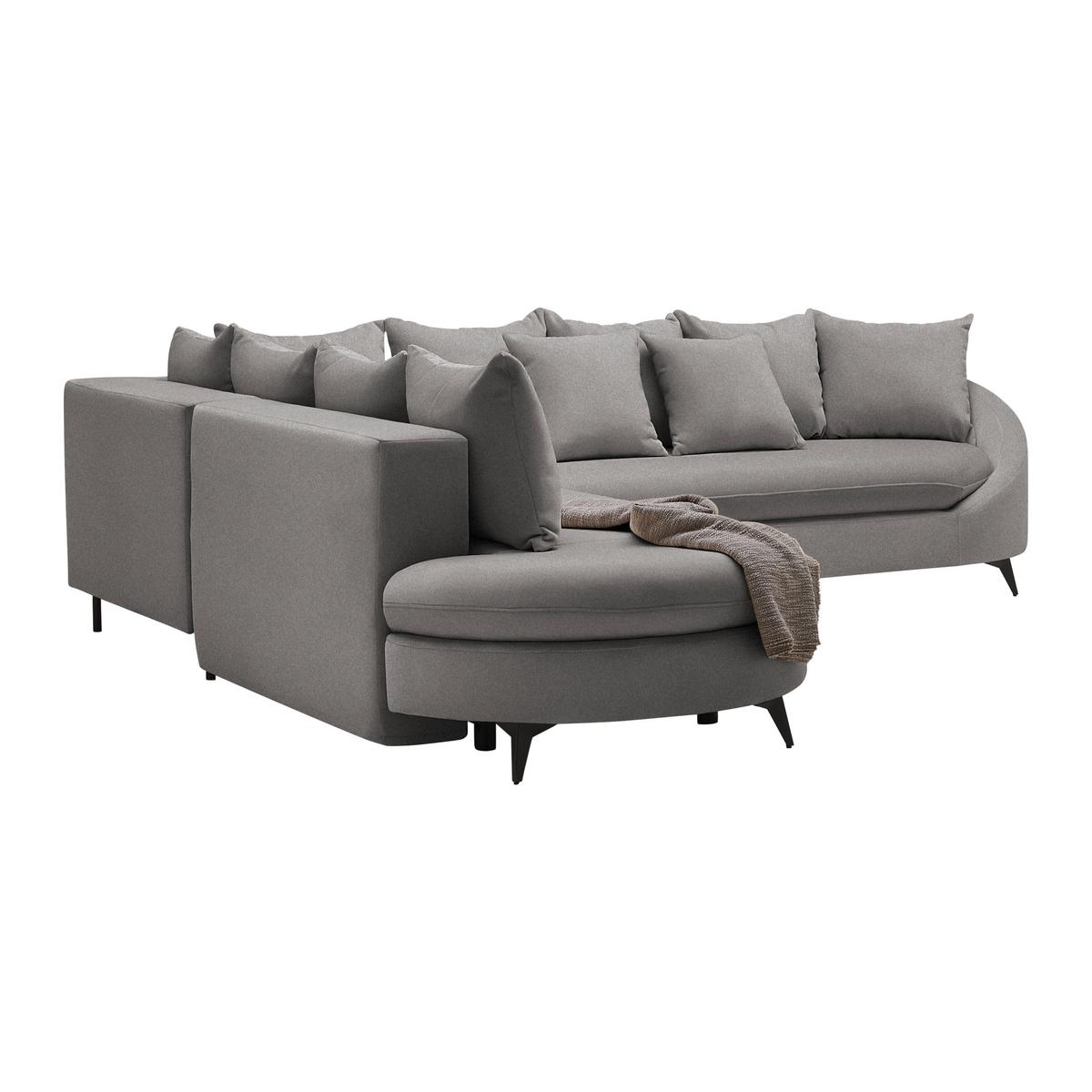 Ecksofa Axel Graphitfarben - Graphitfarben/Schwarz, MODERN, Textil/Metall (250/87/291cm) - Mömax