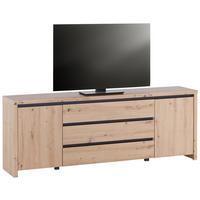 Sideboard Larios B in Schwarz/Eiche Artisan - Schwarz/Eiche Artisan, Modern, Holzwerkstoff (190/71/40cm) - Mömax