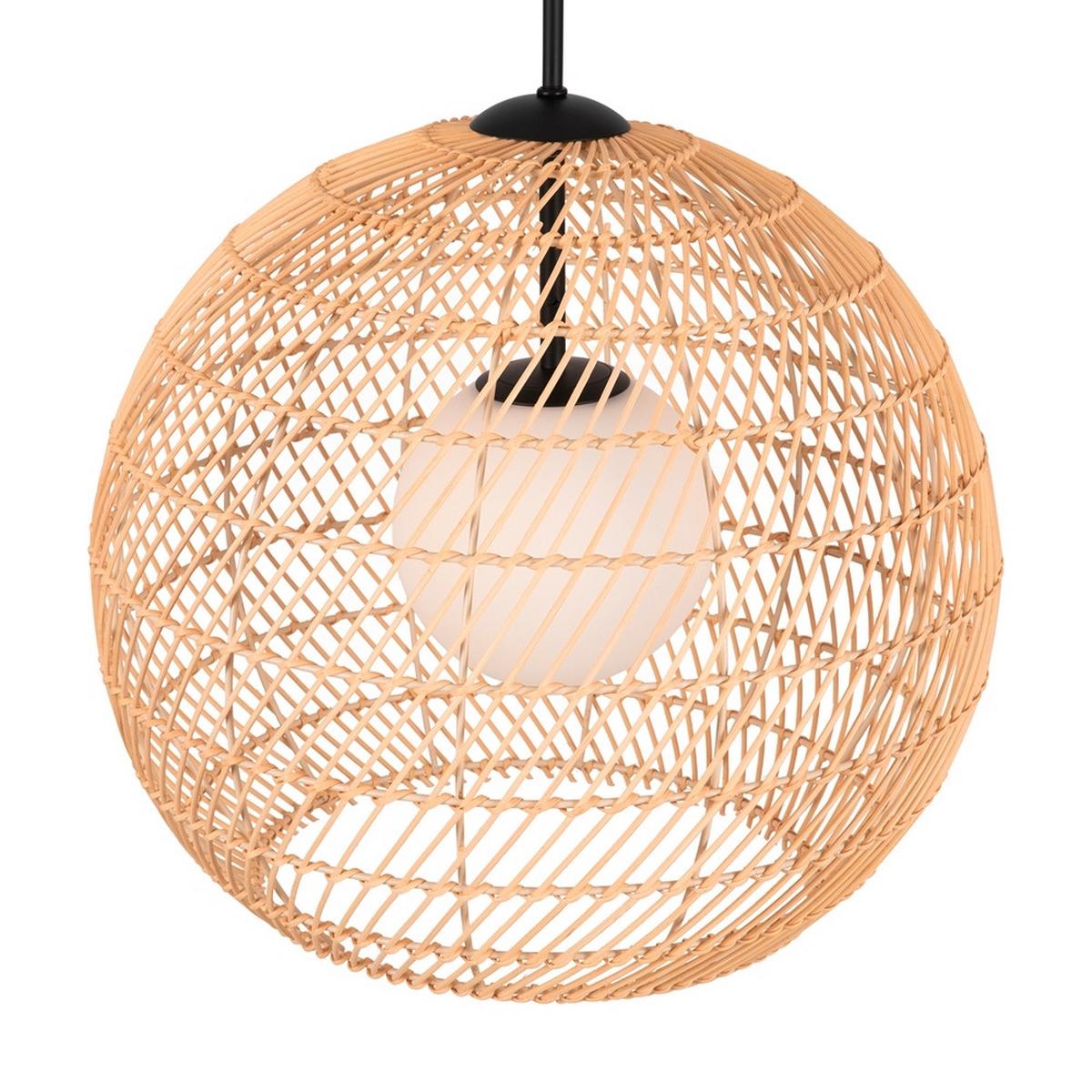 PENDELLEUCHTE CANE - Beige/Schwarz, Modern, Holz/Metall (40/68cm) - MAYTONI
