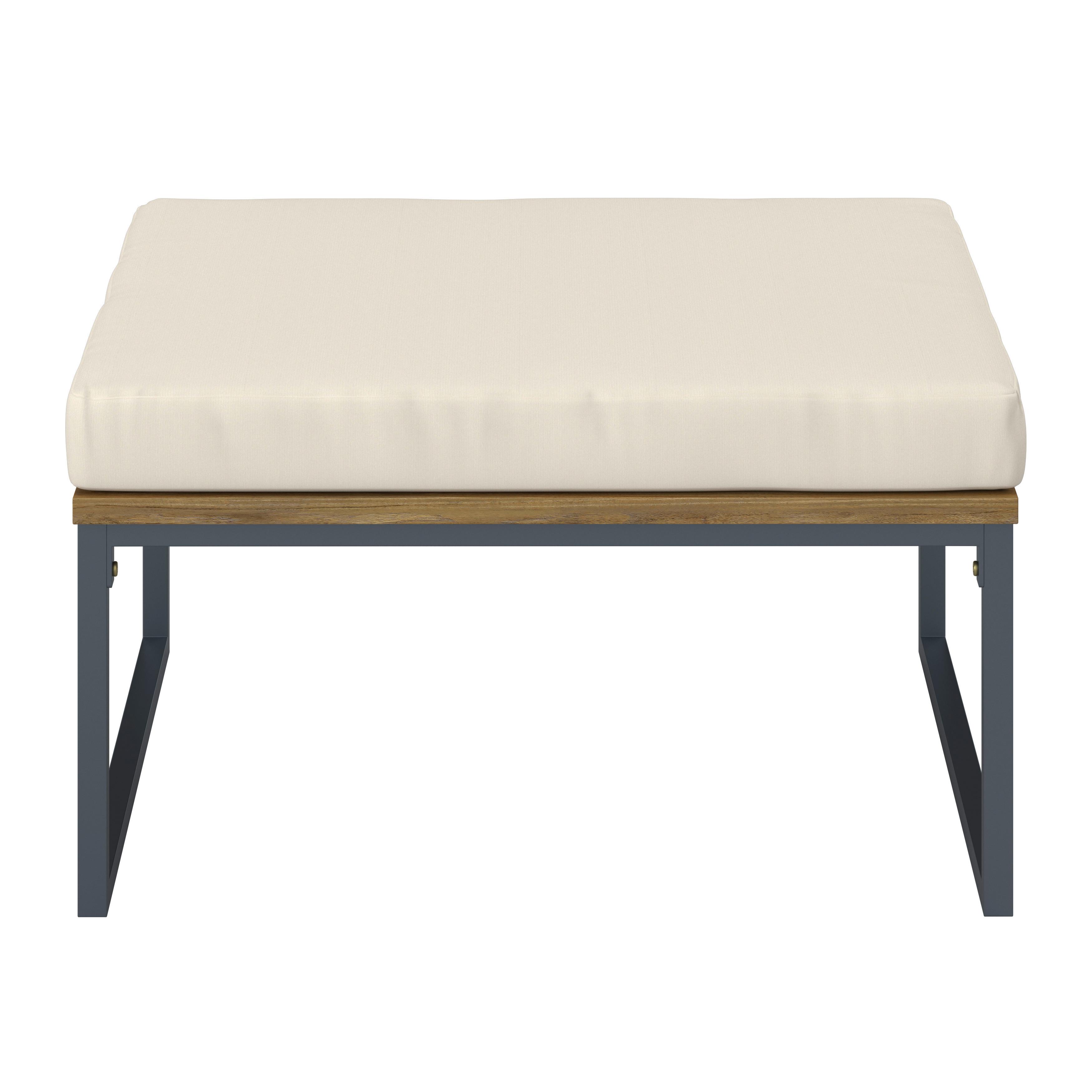 LOUNGEGRUPP SILAS - akaciefärgad/cremefärgad, Modern, metall/trä (130/85/80cm) - Bessagi Garden