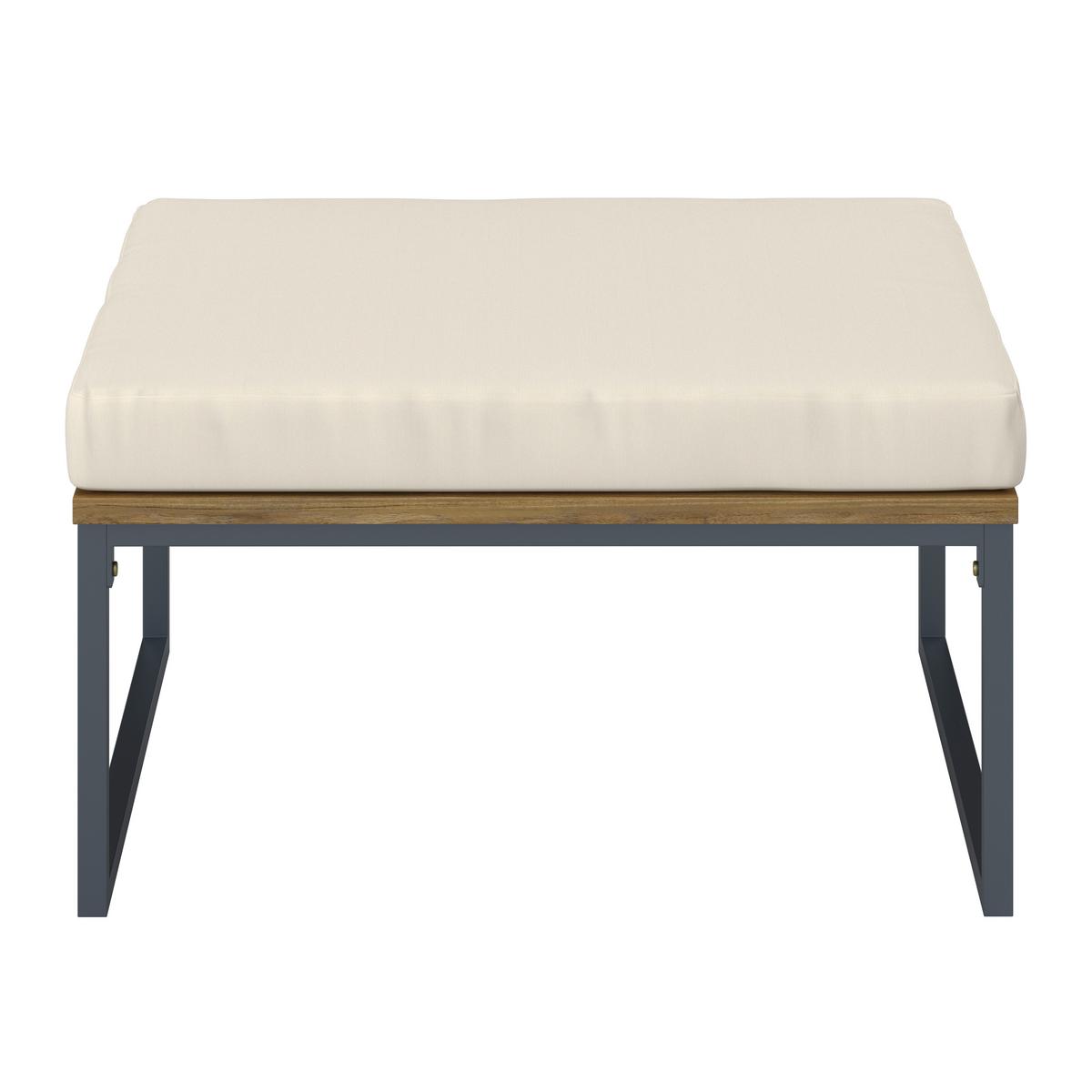 Loungegarnitur Silas Creme Holz/Textil/Metall - Creme/Akaziefarben, Modern, Holz/Textil (130/85/80cm) - Bessagi Garden