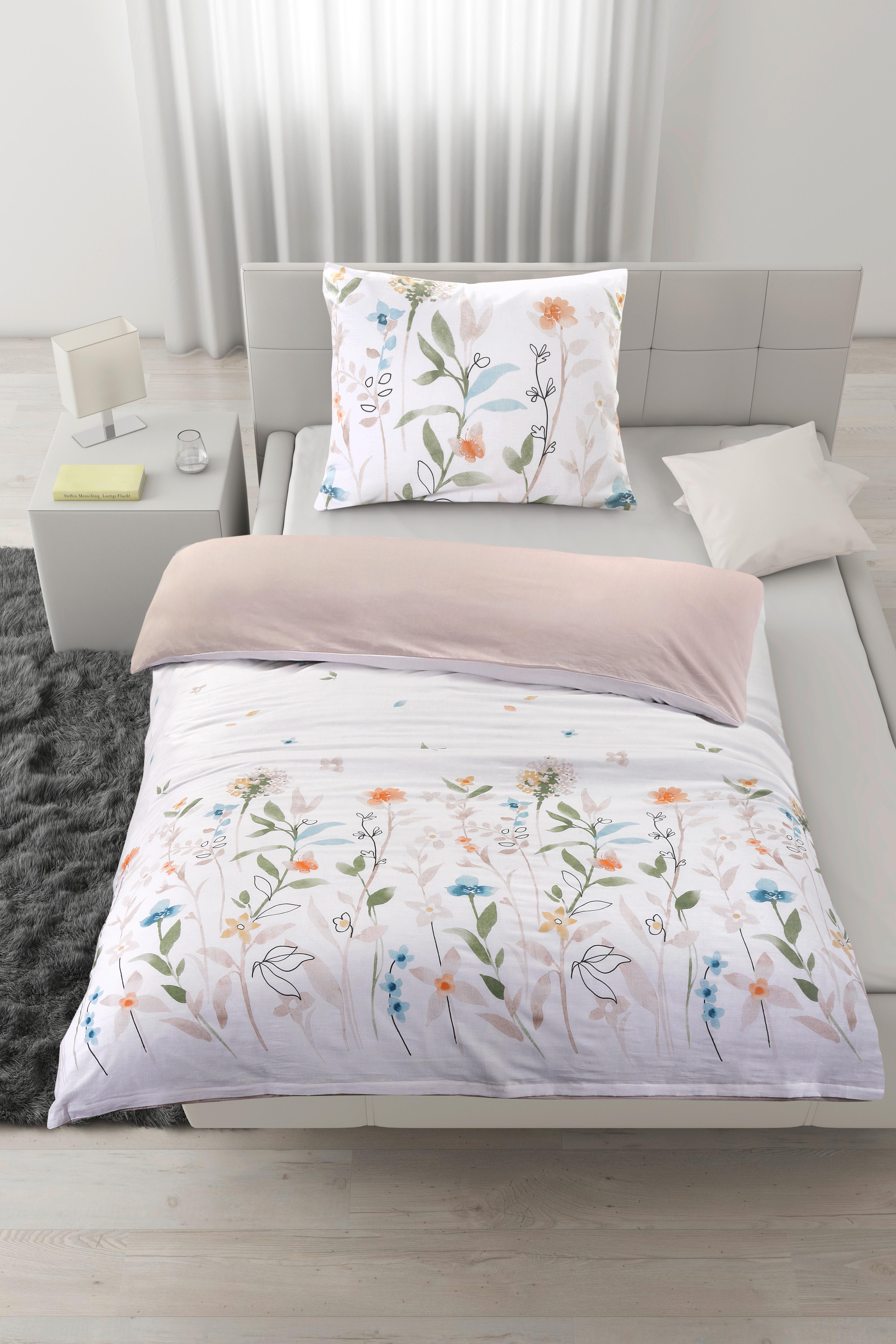 Lenjerie de pat Anne, cca. 140x200/50x70 cm - verde salvie/arămiu, textil (140/200cm) - Mömax