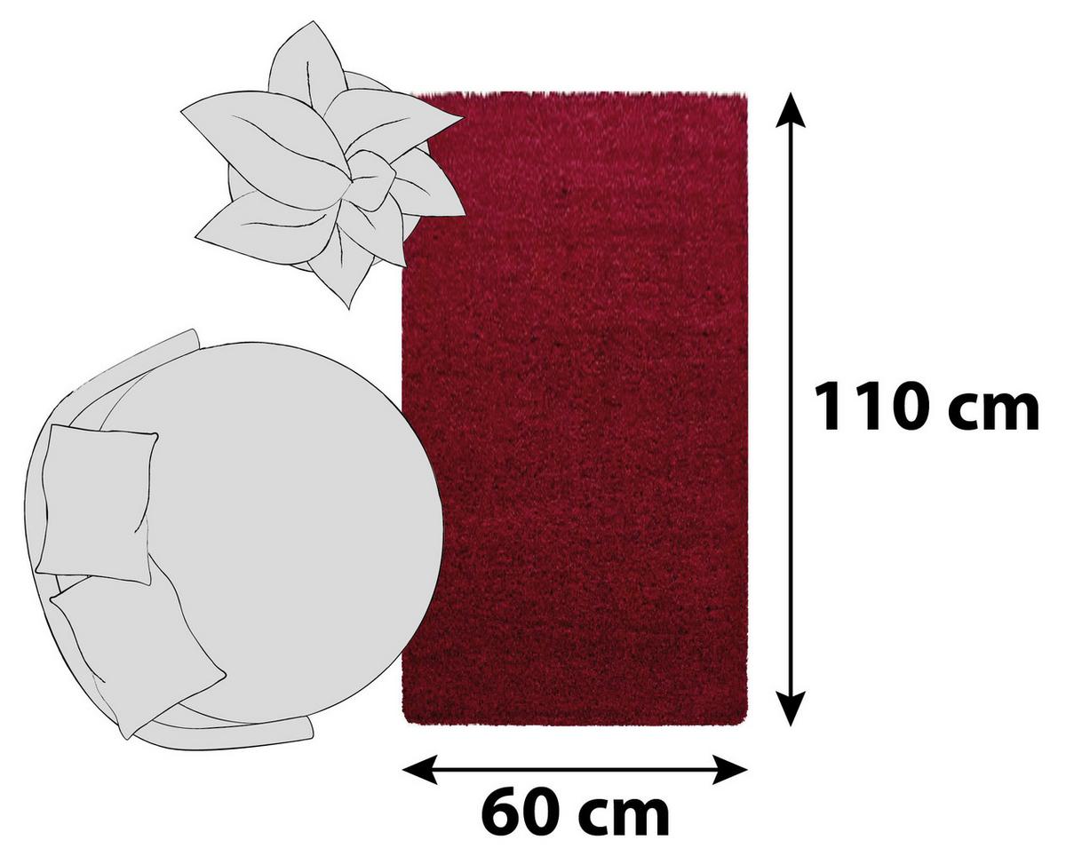 Hochflorteppich Dream Rot ca. 60x110cm - Rot, KONVENTIONELL, Textil (60/110cm) - Novel