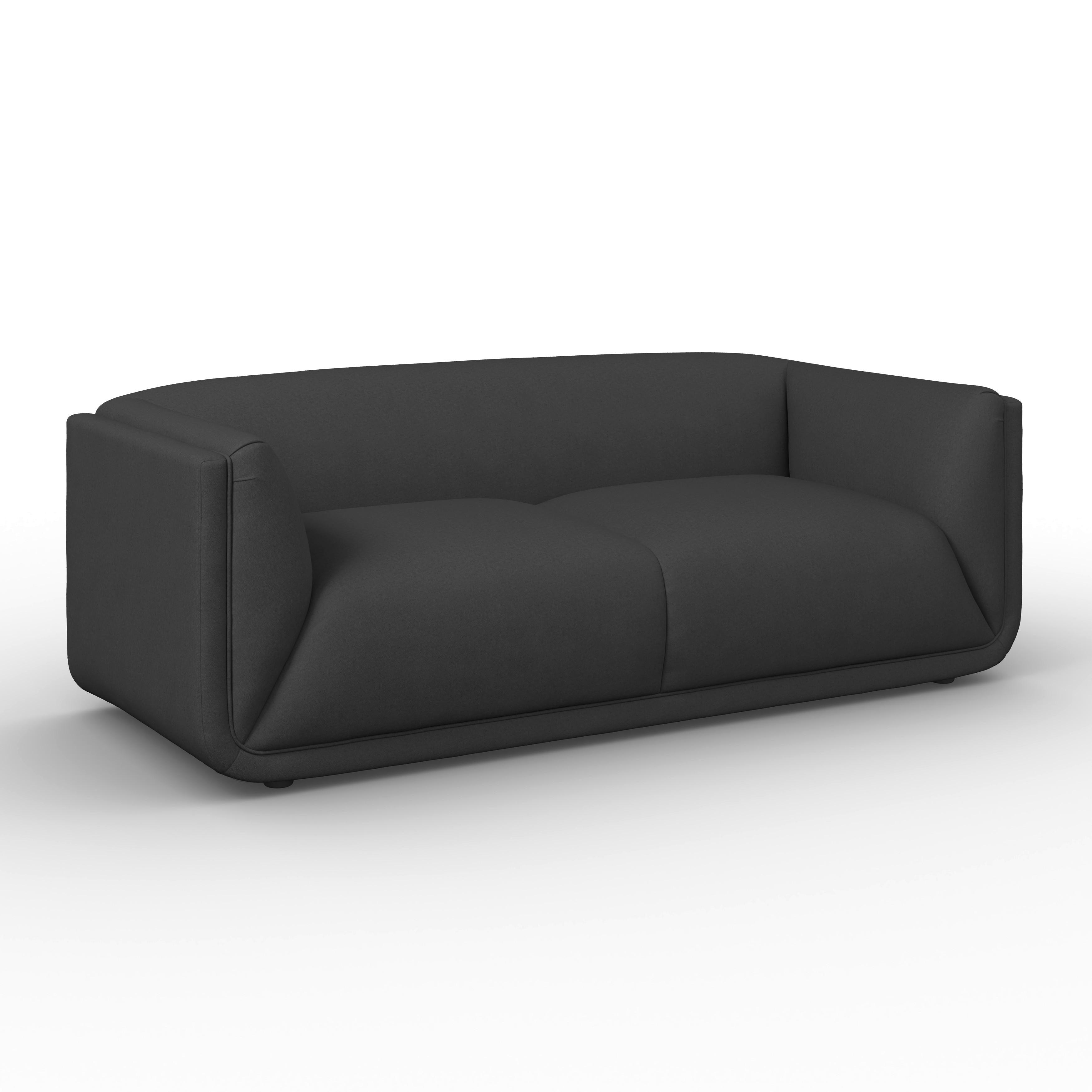SOFFA HEVI - mörkgrå/svart, Modern, trä/textil (197/73/86cm) - Bessagi Home