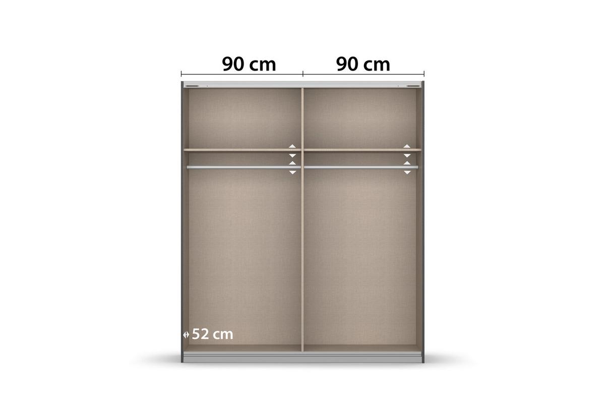 Ormar S Kliznim Vratima Subito - boje grafita/srebrne boje, Moderno, drvni materijal/metal (181/197/61cm) - Modern Living