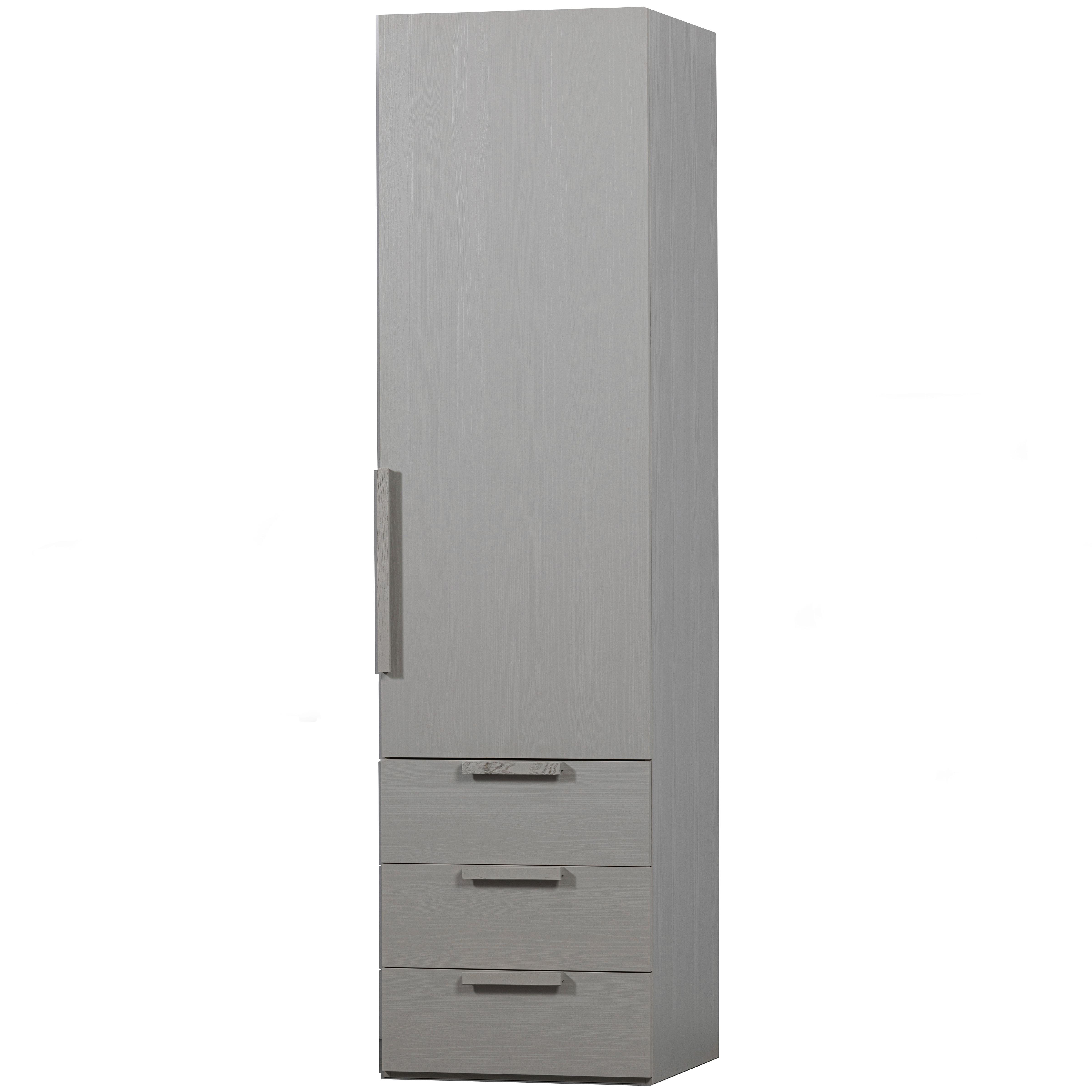 DREHTÜRENSCHRANK Rens, Grau B: 55 cm - Grau, Design, Holz (55/210/58cm) - Livetastic