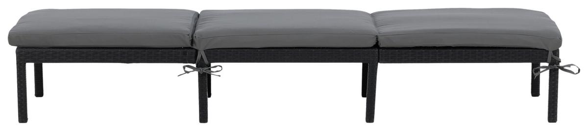 Sonnenliege Bilbao ca. 59x84x198 cm Schwarz - Schwarz, KONVENTIONELL, Kunststoff (59/84/198cm) - Gardenson