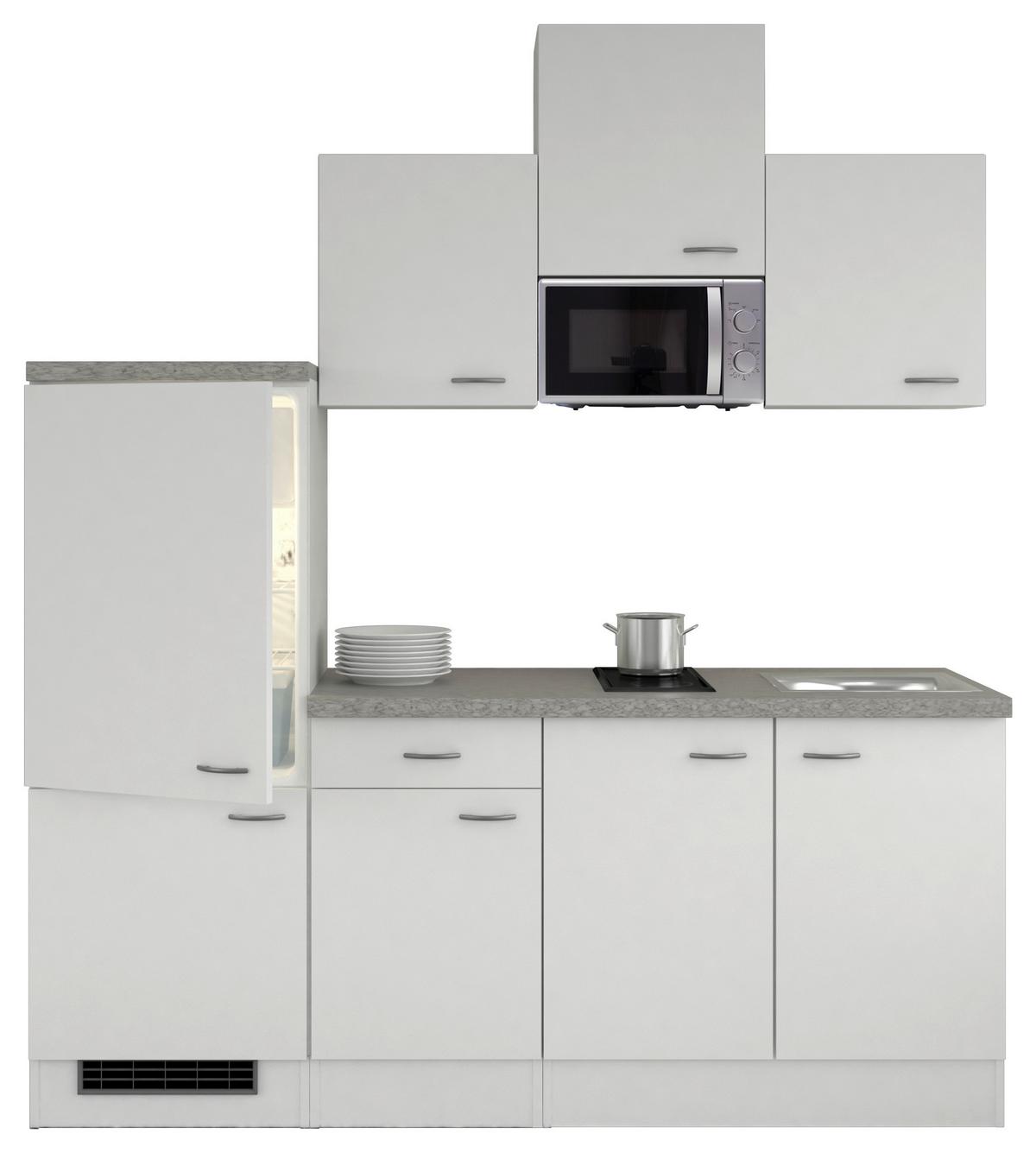 Kuhinjski Blok Z Aparati Wito, Bela - barve nerjavečega jekla/bela, Moderno, umetna masa/leseni material (210cm) - FlexWell