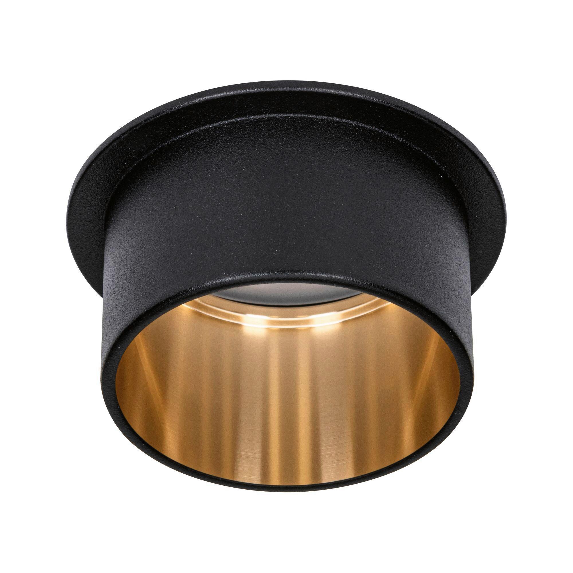 Deckenleuchte Coin Gil in Schwarz/Goldfarben max. 6 W - Goldfarben/Schwarz, Basics, Metall (6,8cm) - Paulmann