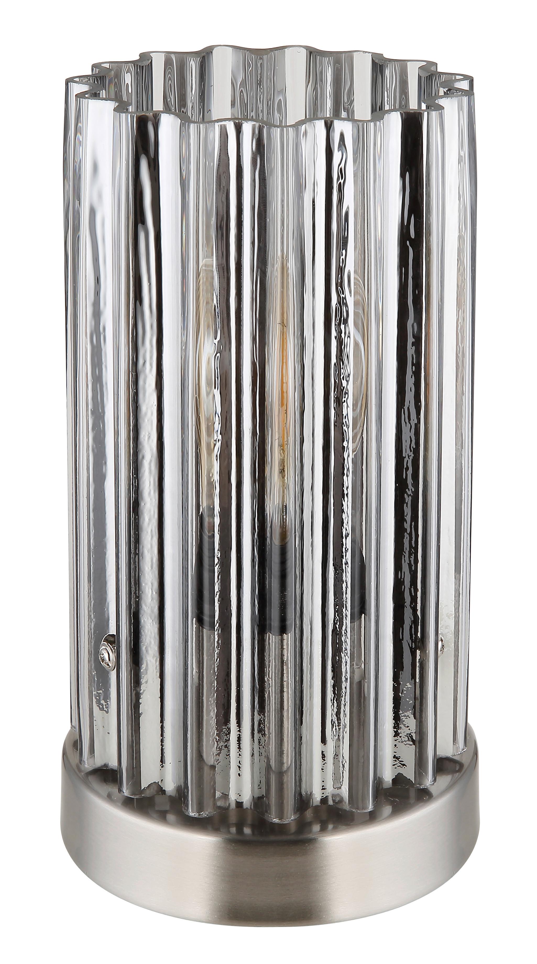 Stolna Svjetiljka Cayden - boje nikla/prozirno, Konvencionalno, staklo/metal (12/21,5cm) - Globo