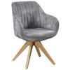 STOL MED ARMSTÖD RELAX - bokfärgad/grå, Modern, trä/textil (60/82/62cm) - Mömax