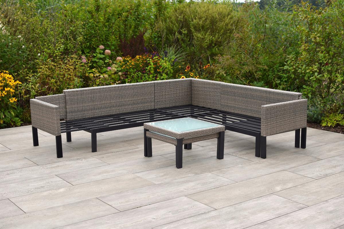 Lounge Garnitura Amantea, Raztegljiva - bež, Moderno, kovina/umetna masa (200/200cm) - Gardenson
