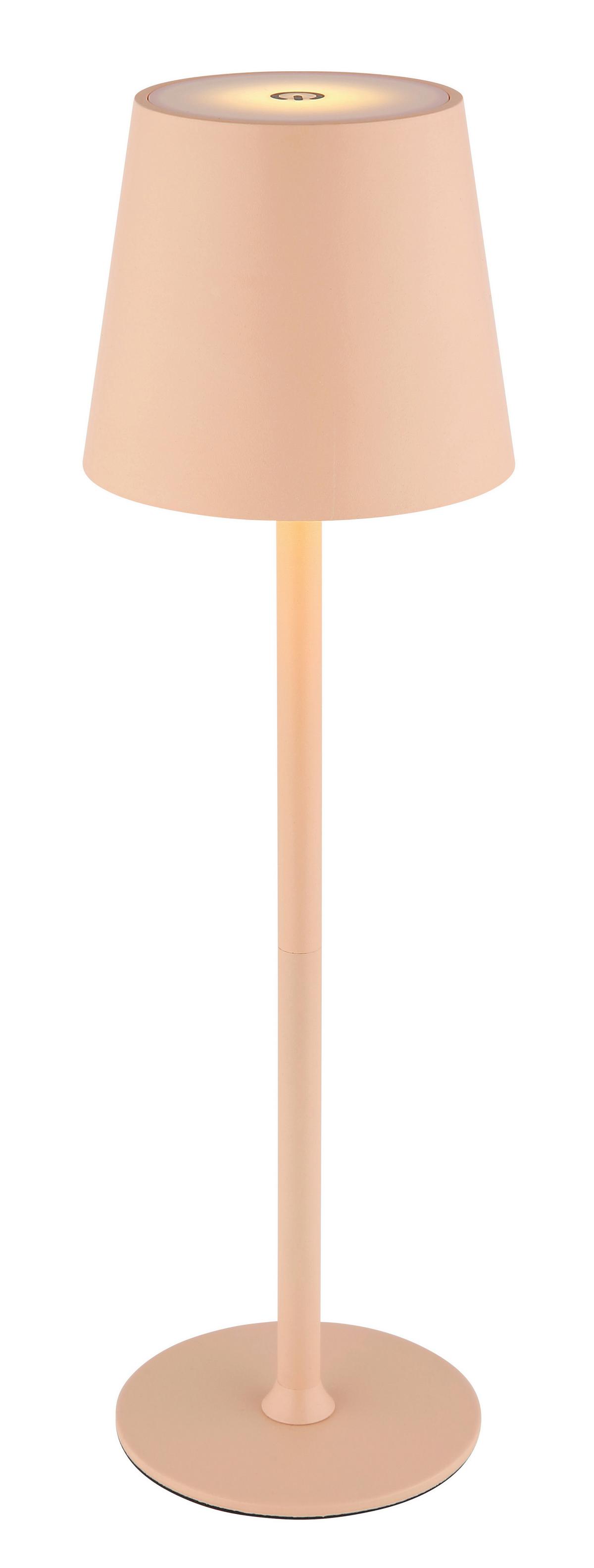 Akku-Tischleuchte Vannie Rosa/Weiß max. 3 Watt - Weiss/Rosa, Trend, Kunststoff/Metall (10,6/36cm) - Globo