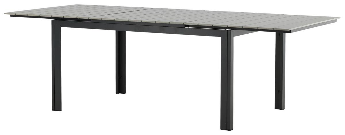 Gartentisch Levels ca. 160x100x75 cm Grau/Schwarz - Schwarz/Grau, KONVENTIONELL, Metall (160/100/75cm) - Gardenson