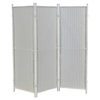 Paravent mit 3 Flügel ca. 138x183 cm Weiß - Weiß, MODERN, Metall (183/183cm) - Gardenson