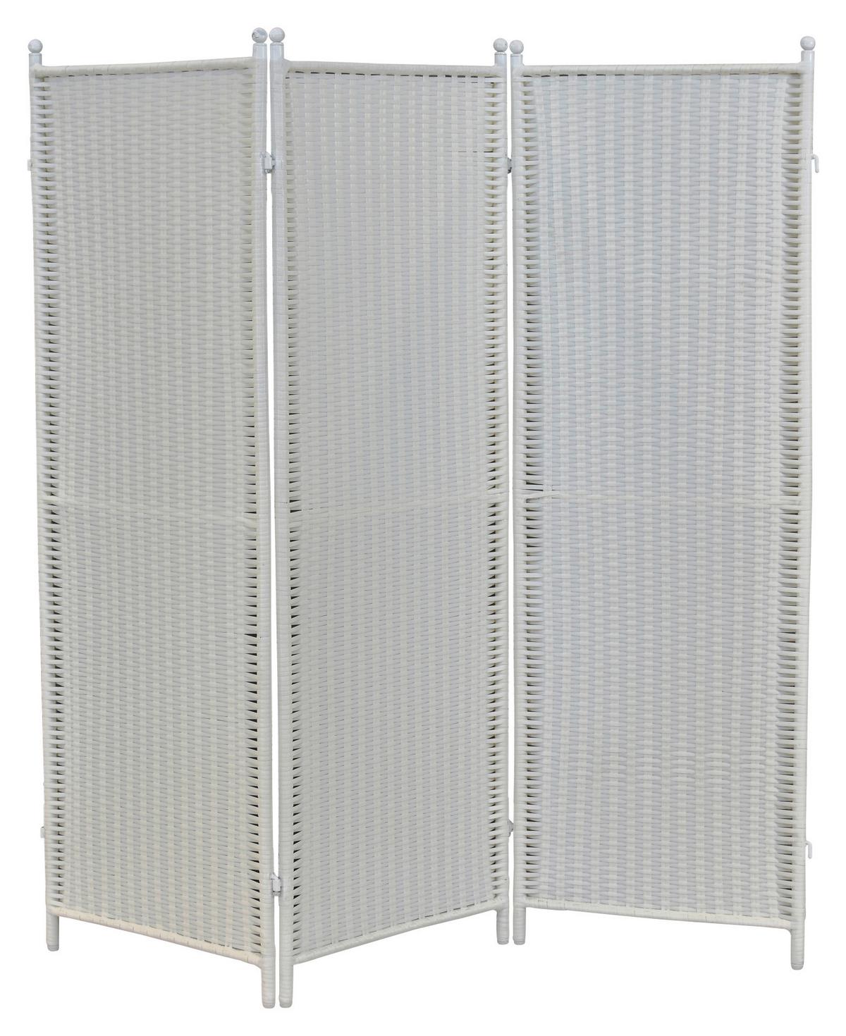 Paravent mit 3 Flügel ca. 138x183 cm Weiß - Weiß, MODERN, Metall (183/183cm) - Gardenson