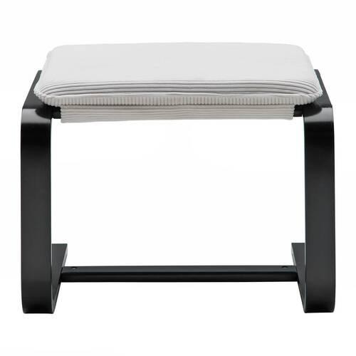 Hocker Manu II in Creme/Schwarz - Creme/Schwarz, MODERN, Holz/Textil (51/38/43cm) - Based