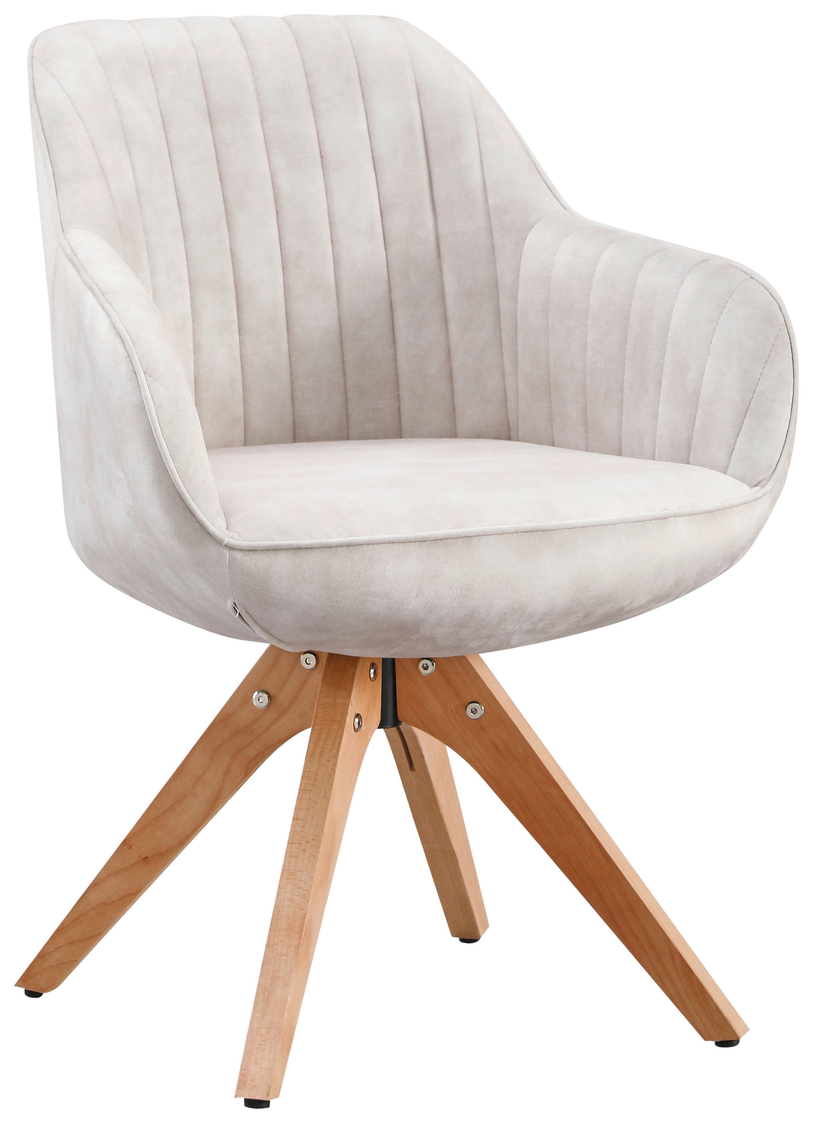 STOL MED ARMSTÖD RELAX -BASED- - beige/bokfärgad, Modern, trä/textil (60/82/61cm) - Mömax
