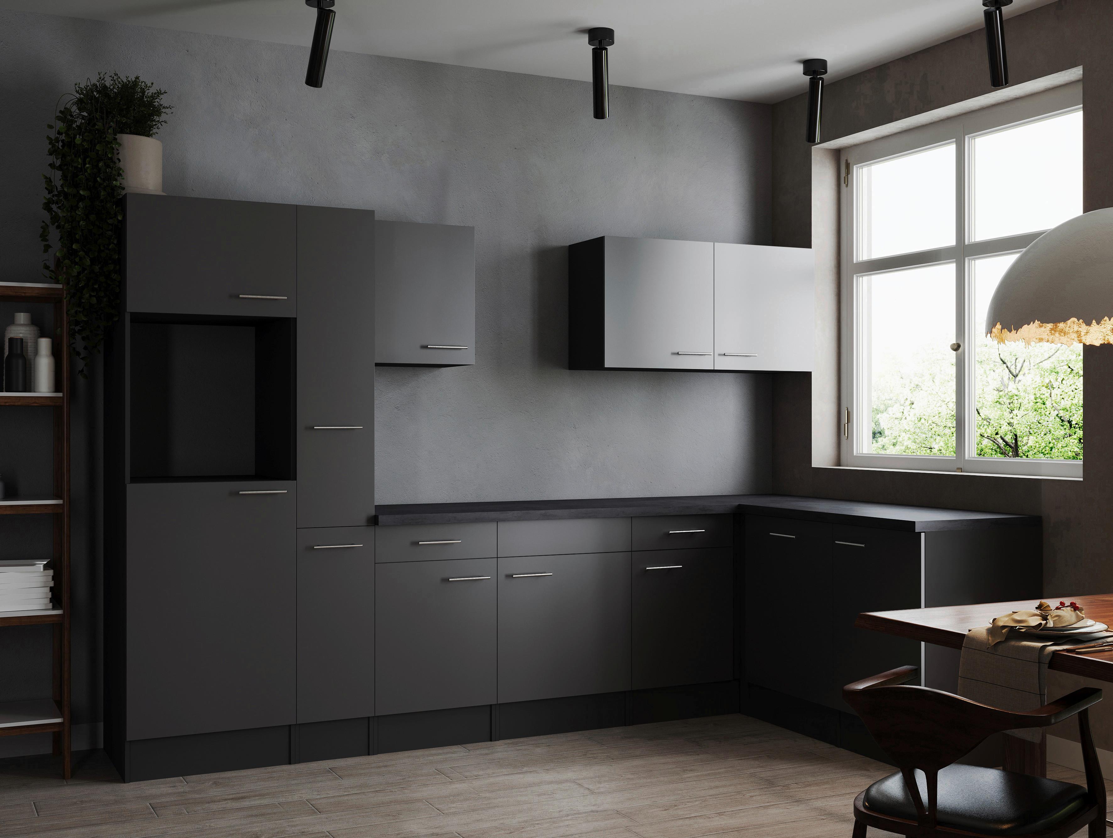 Kotna Kuhinja Brez Aparatov Oliver, 310x172cm - srebrne barve/siva, Design, kovina/leseni material (310/172cm) - Respekta