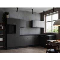 Kotna Kuhinja Brez Aparatov Oliver, 310x172cm - srebrne barve/siva, Design, kovina/leseni material (310/172cm) - Respekta