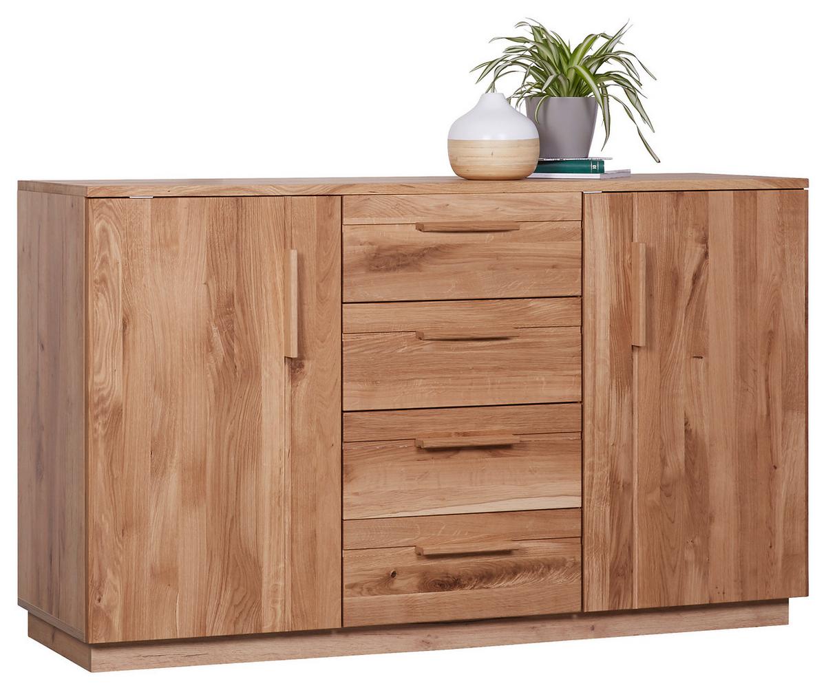 Kommode in Eichefarben teilmassiv - Eichefarben, KONVENTIONELL, Holz/Holzwerkstoff (150/89/45cm) - ecoTree