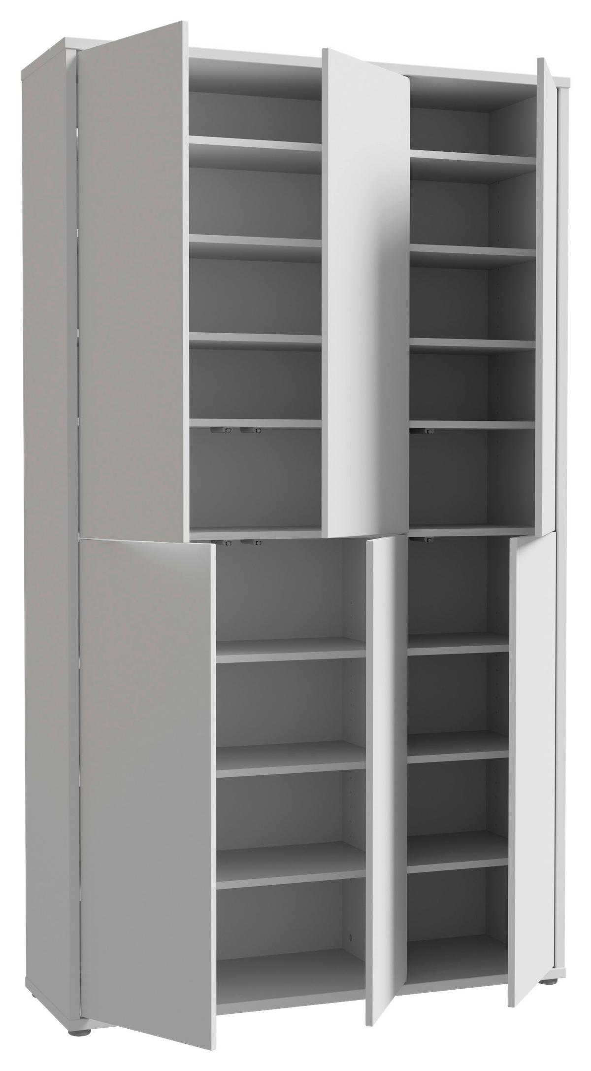 Dulap pentru pantofi ALICE SPRINGS - gri deschis, Basics, material pe bază de lemn (110/192/35cm) - Modern Living
