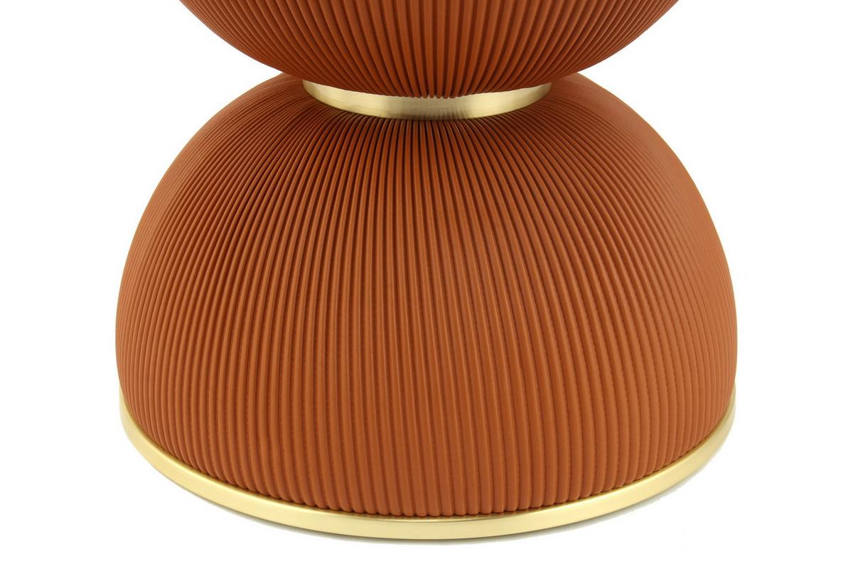 BEISTELLTISCH JOKAI 225 COGNAC - Cognac/Goldfarben, Design, Textil/Stein (47/51cm) - Kayoom