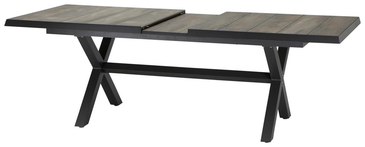 Gartengarnitur Corido 7-tlg. Grau - Grau, Basics, Keramik/Kunststoff (100/109/200cm) - Siena Garden