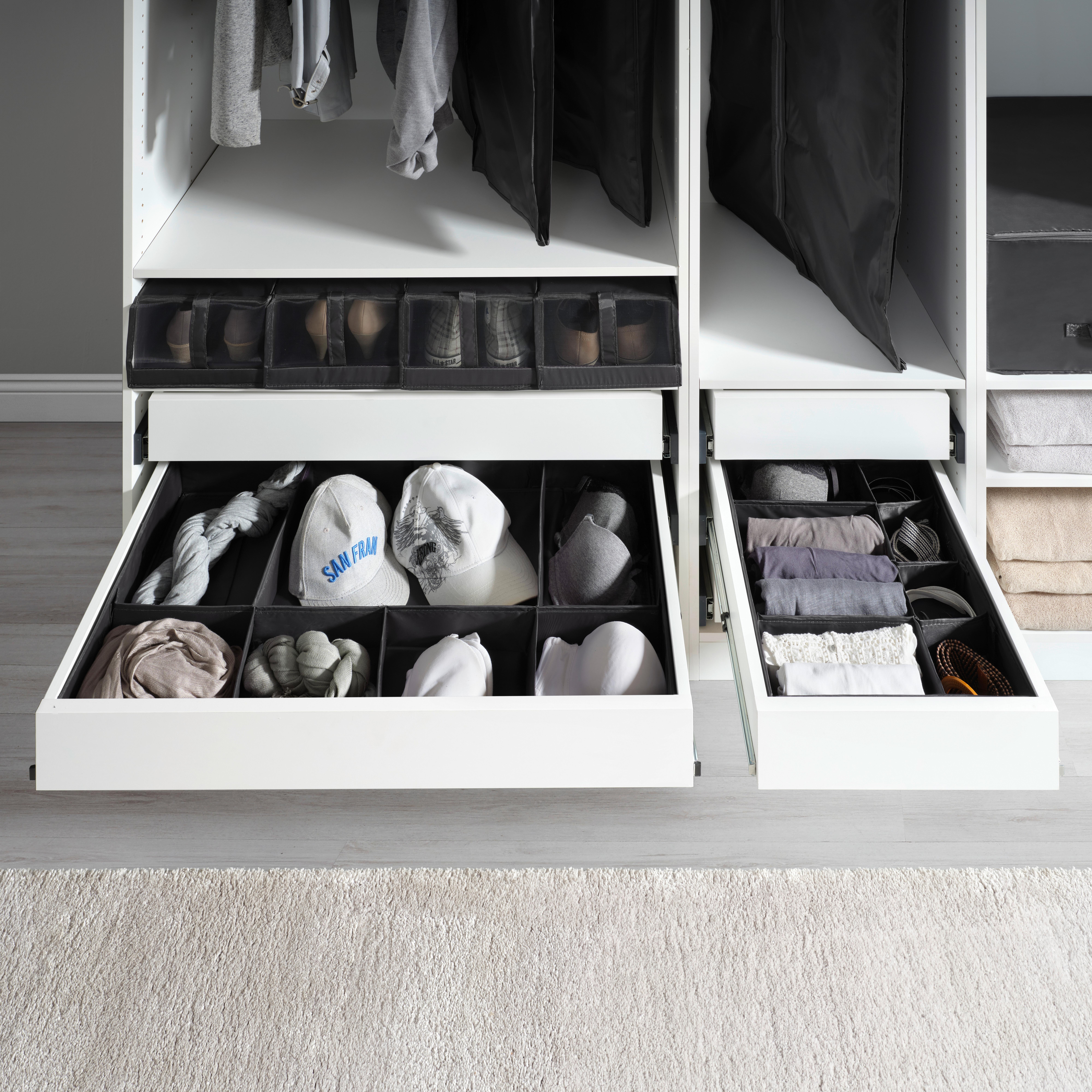 MINIBYRÅ UNIT - L -EXT- - grå, Klassisk, textil/plast (79,7/43,2/10,5cm) - Mömax