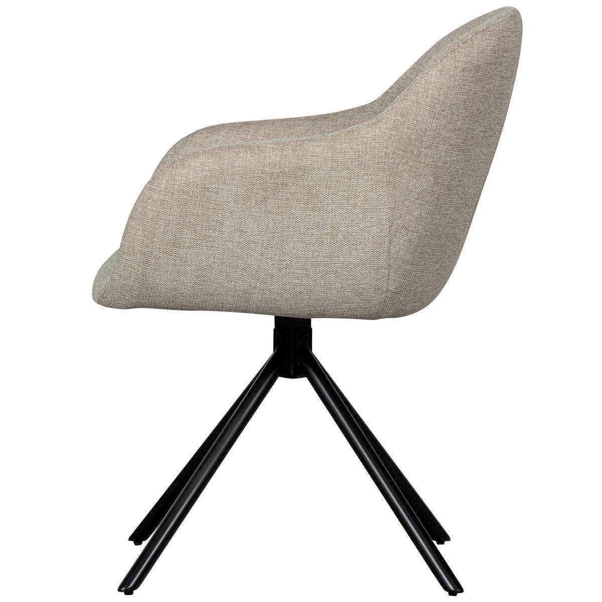 Armlehnstuhl-Set Grant-Jaki Sandfarben B: 57cm - Sandfarben/Schwarz, MODERN, Textil/Metall (57/80/61cm) - Livetastic