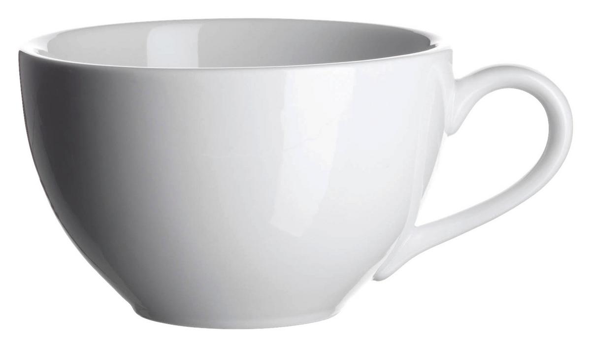 Cappuccinotasse mit Untertasse Colombia in Weiß, 12-teilig - Weiß, Basics, Keramik - Mäser
