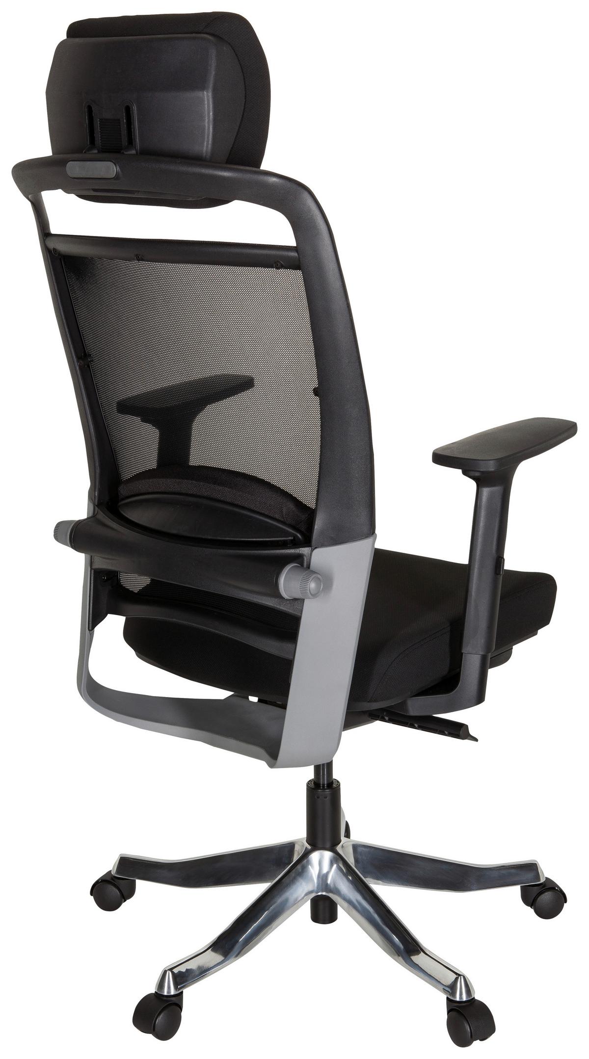 Pisarniški Stol Ikast I, Črna - srebrne barve/črna, Moderno, kovina/umetna masa (68/120/55cm) - MID.YOU