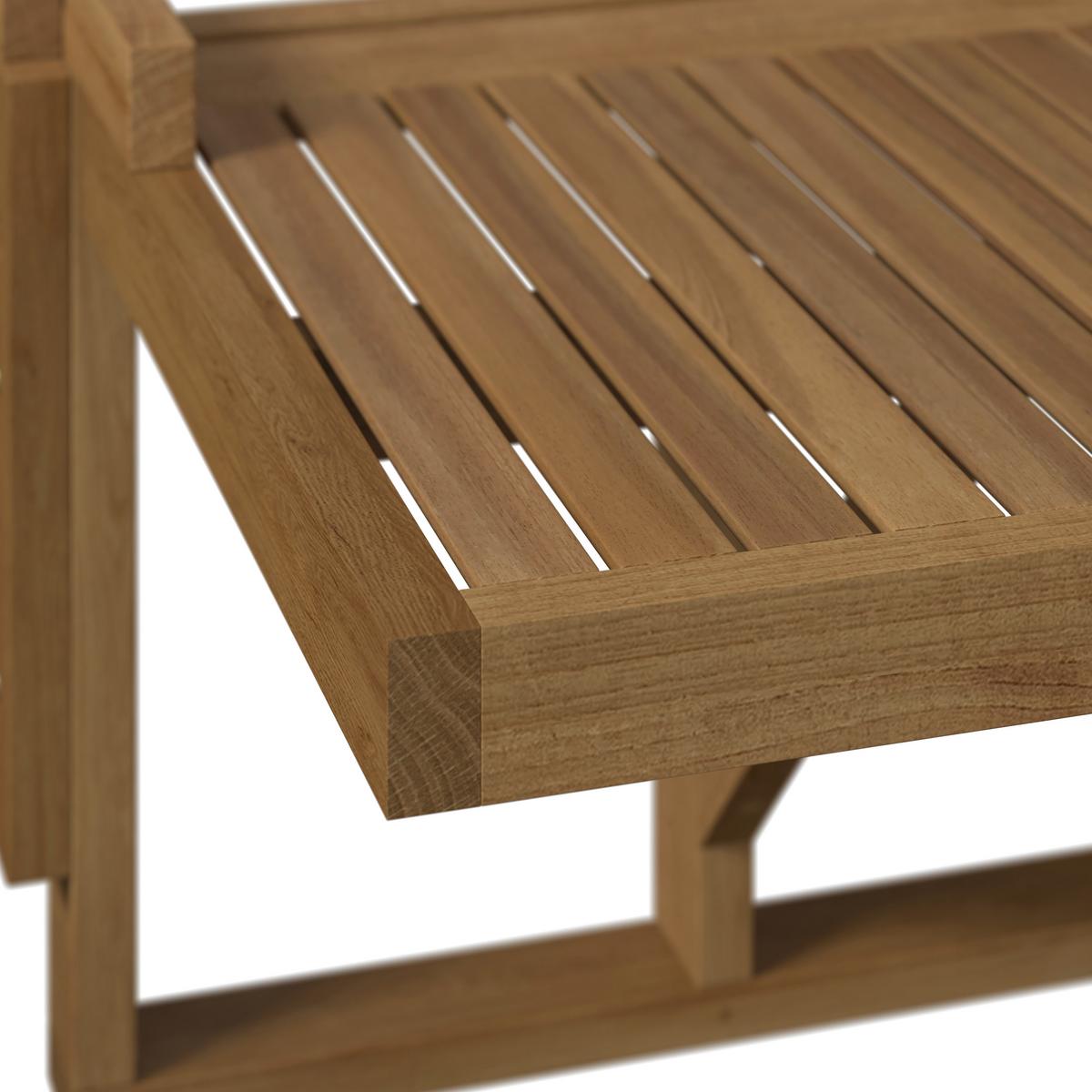 Balkonset Stella Weiß Akazie/Outdoorstoff - Weiß/Akaziefarben, MODERN, Holz/Textil (54/90/50cm) - Bessagi Garden