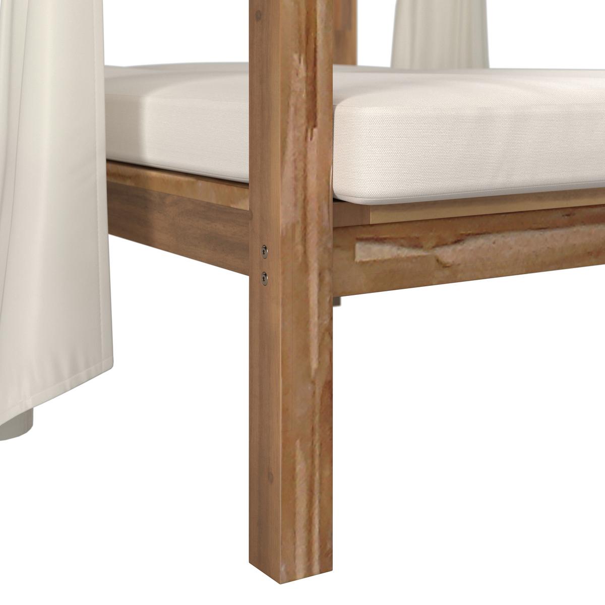 Sonneninsel Nicola Creme Holz/Outdoorstoff - Creme, MODERN, Holz/Textil (135,5/194,5/190cm) - Bessagi Garden