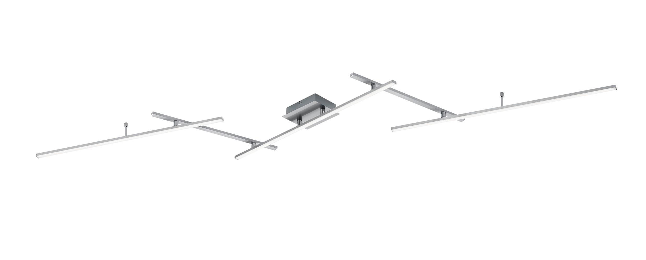 LED-Deckenleuchte Arvin Weiß/Nickelfarben max. 22 Watt - Weiß/Nickelfarben, Design, Kunststoff/Metall (245/8,5/50cm) - Trio Leuchten