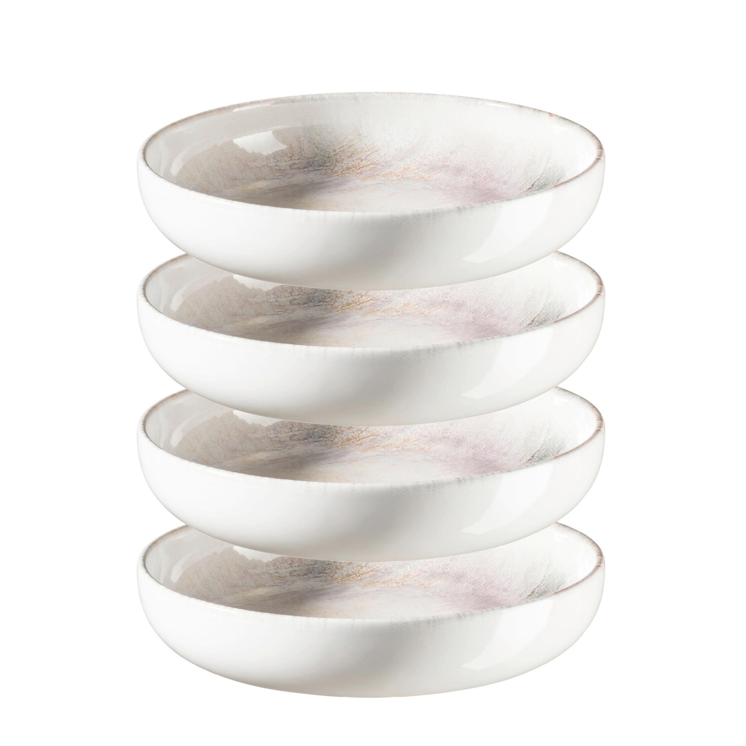Suppentellerset 935633 - Weiss/Lila, Basics, Keramik (21,5/4,8cm) - Mäser