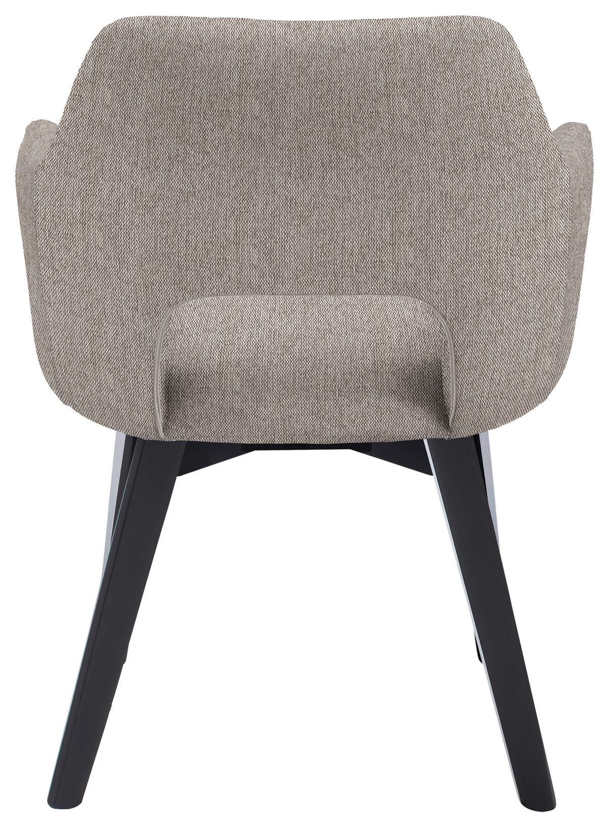 KRZESŁO Z PODŁOKIETNIKAMI EVITA - czarny/cappuccino, Design, drewno/tkanina (57/84/57cm) - Voleo