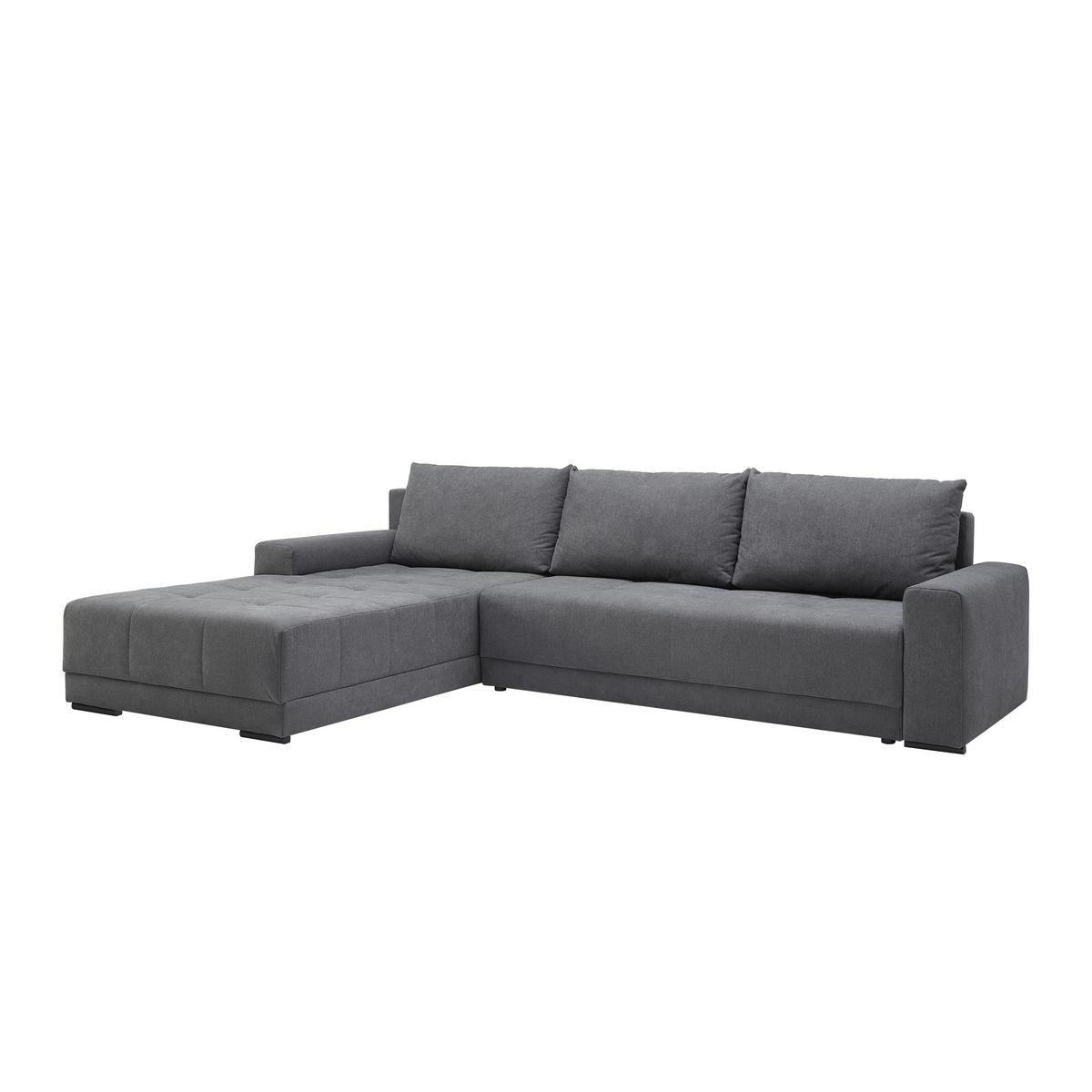 Sedežna Garnitura Adriano, Siva, Ležišče, Predal - siva/črna, Moderno, tekstil (313/91/217cm) - Mömax
