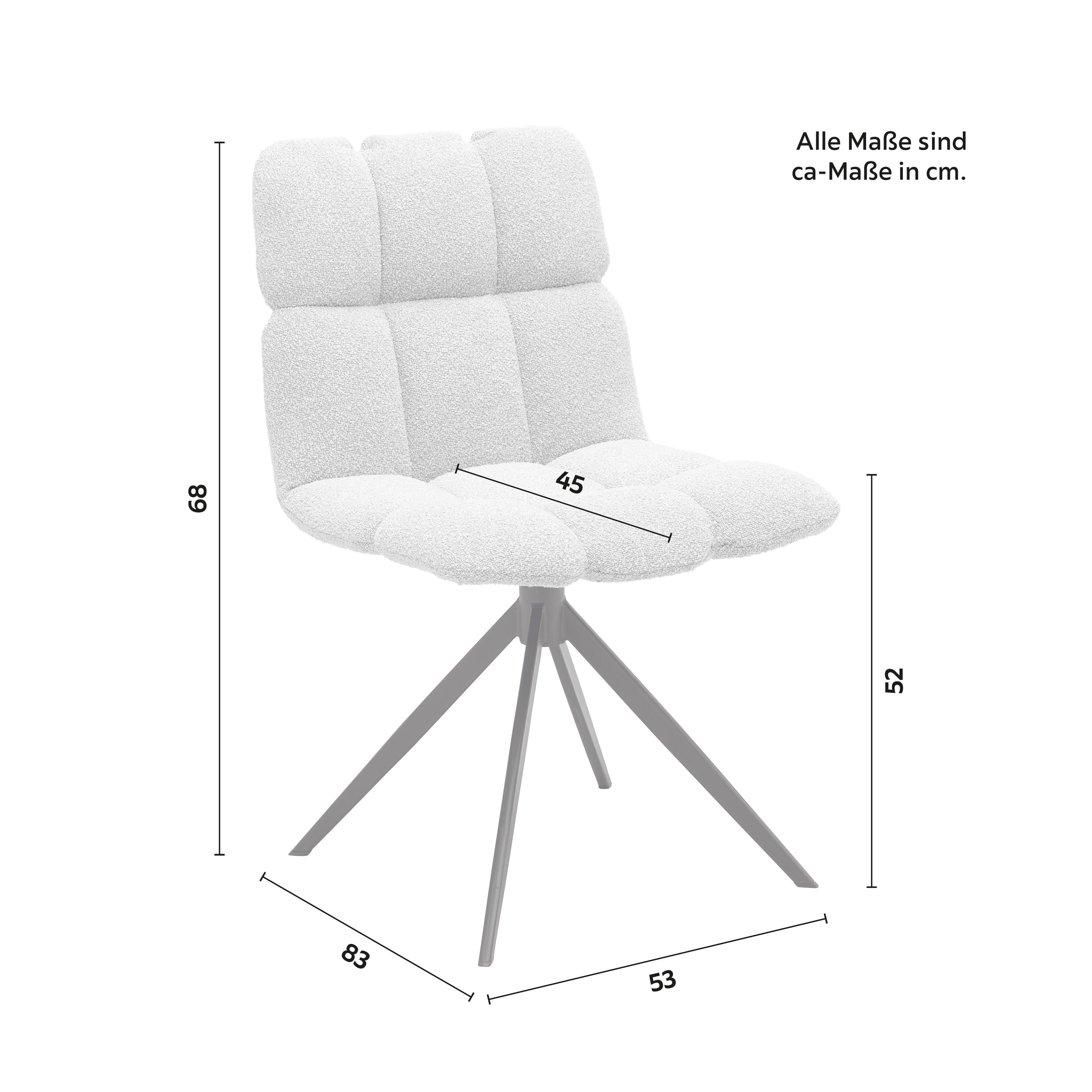 STOL MALU - beige/svart, Modern, metall/textil (53/68/83cm) - Bessagi Home