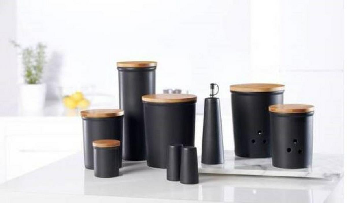 POJEMNIK KUCHENNY JASPER - czarny/brązowy, drewno/ceramika (11/27cm) - Ritzenhoff Breker