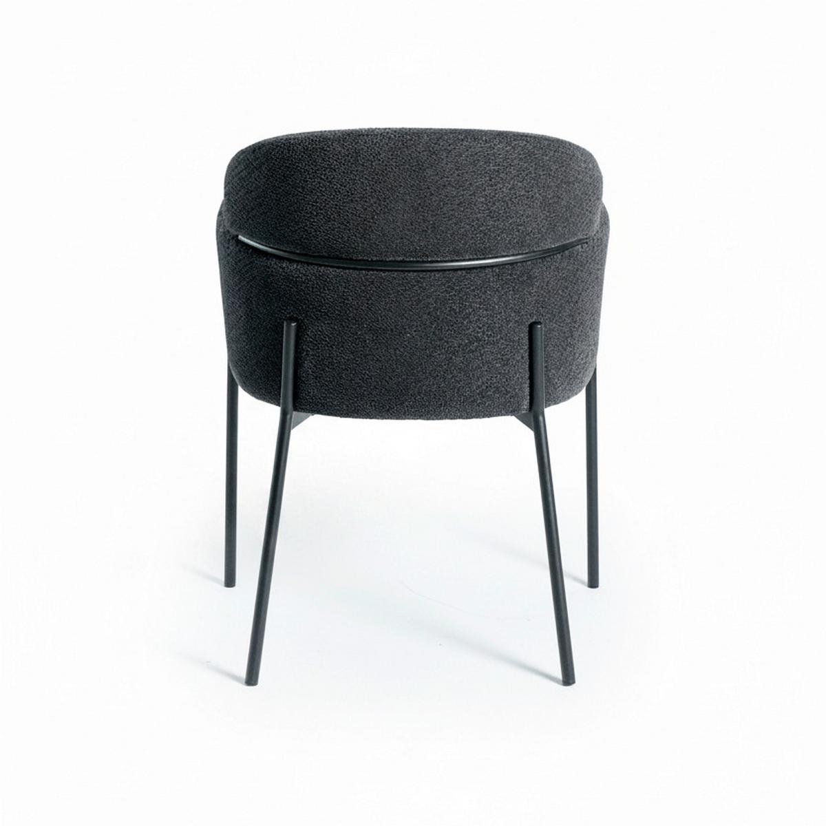 Armlehnstuhl Chloe Schwarz Webstoff Gepolstert - Schwarz, MODERN, Textil/Metall (62/79/59,5cm) - Bessagi Home