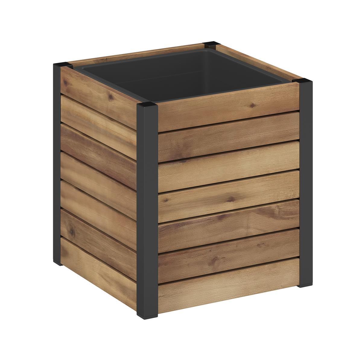 Magaságyás Christo 1 - akáciaszínű/fekete, Natur, műanyag/fa (32/34/32cm) - Mömax